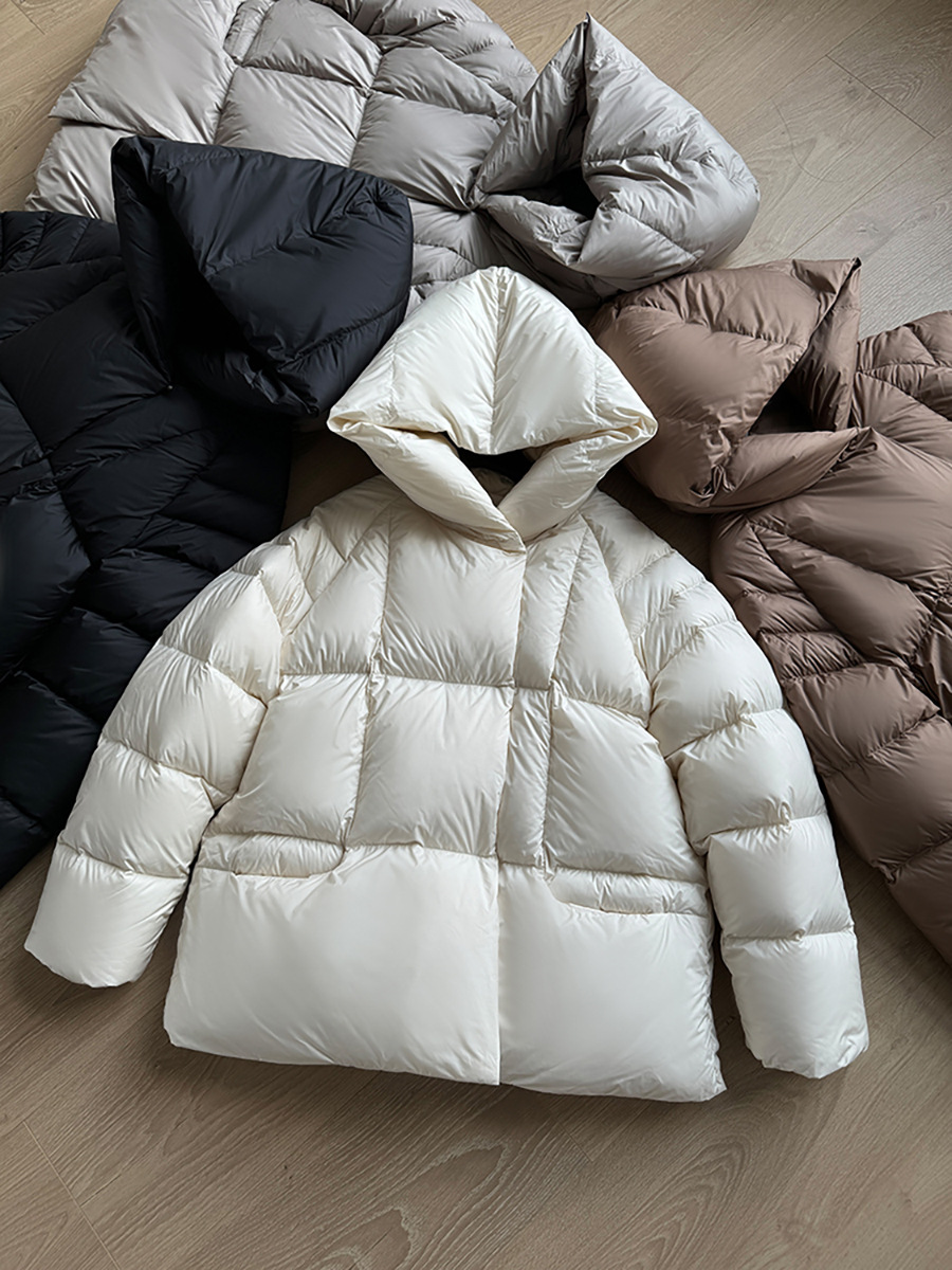 Korean Street Fashion Female - Winter Women's Hooded Down Jacket Solid