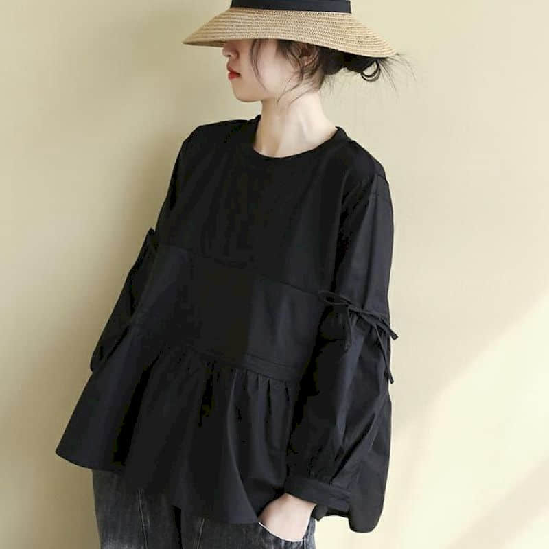 Longline Tee Oversized - Solid T-shirts for Women Oversized Bow