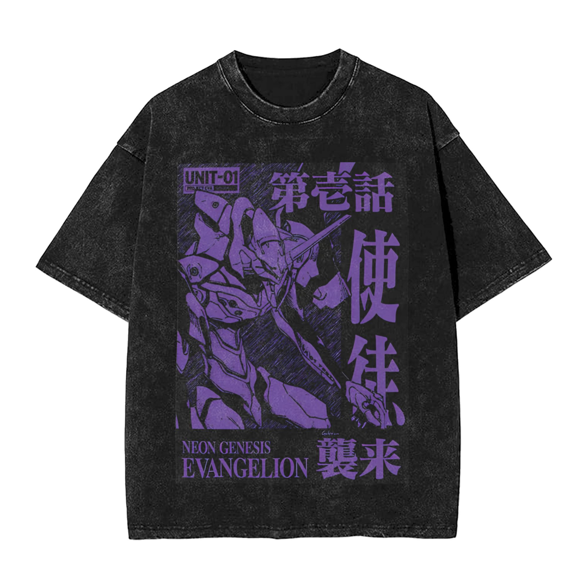 Street Fashion Magazine - EVA Unit-01 Vintage Washed T-Shirt, Neon