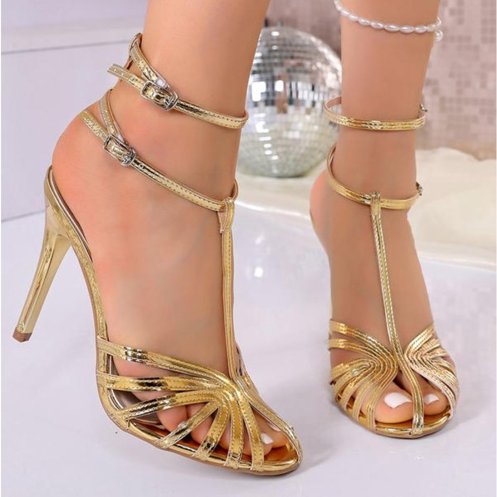 2026 Fashion T-strap Caged San - Street Fashion Rome ulasan dan harga