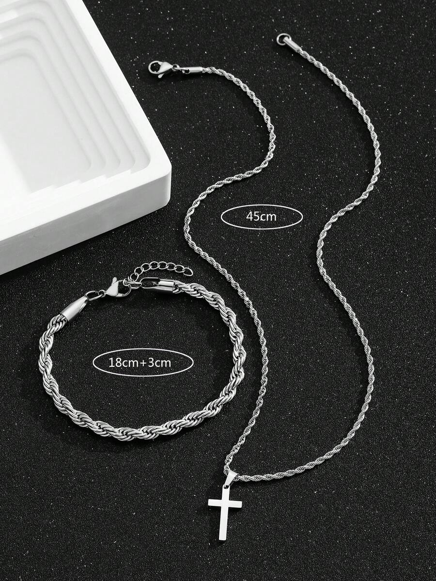 1 Set Stainless Steel Cross Pe - Street Fashion Hip Hop ulasan dan harga