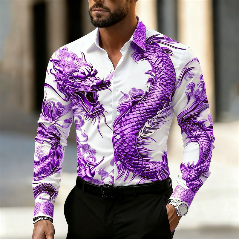 Men's Shirt Long Sleeve Shirt  - Street Fashion In Chinese ulasan dan harga