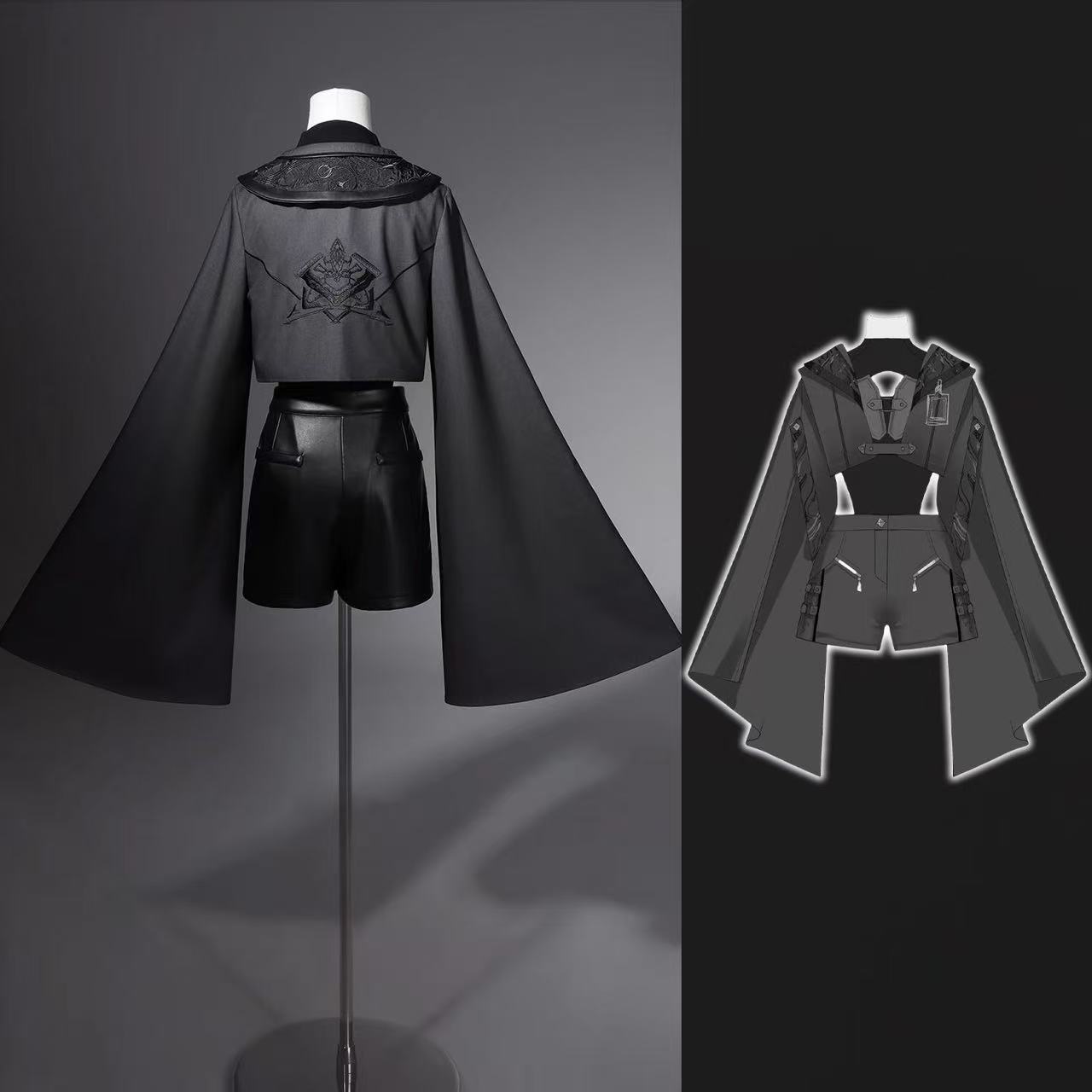 Dark Black Gothic Costume Wome - Street Fashion In Chinese ulasan dan harga