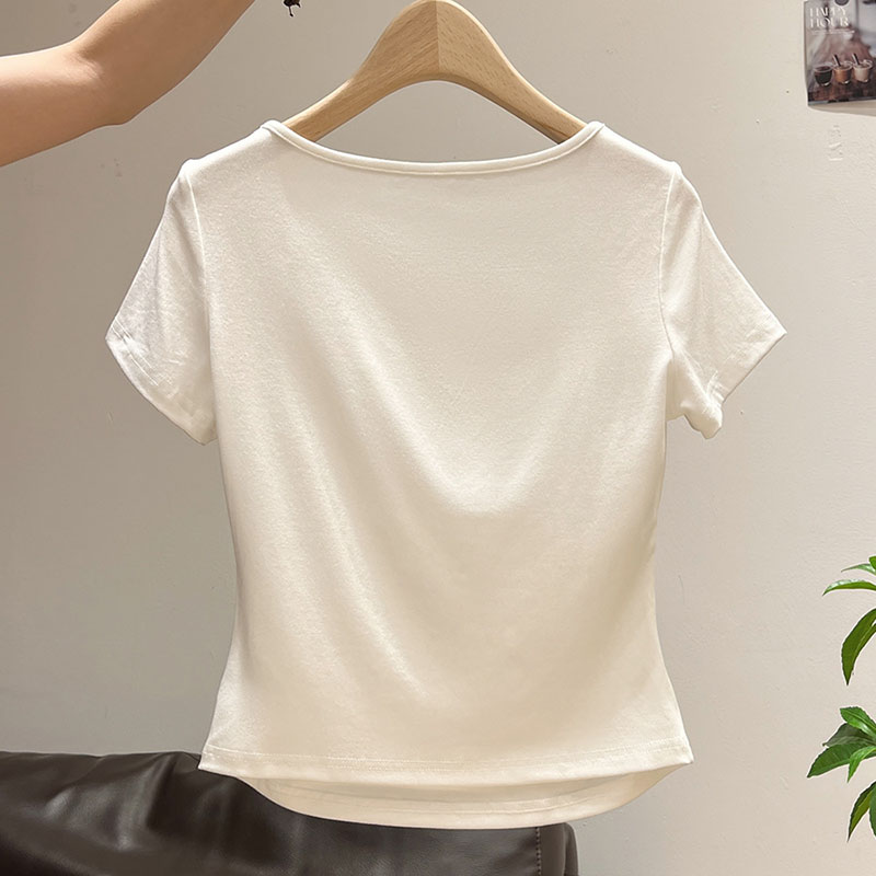 Women's Half-open Collar Butto - Korean Street Fashion Female ulasan dan harga