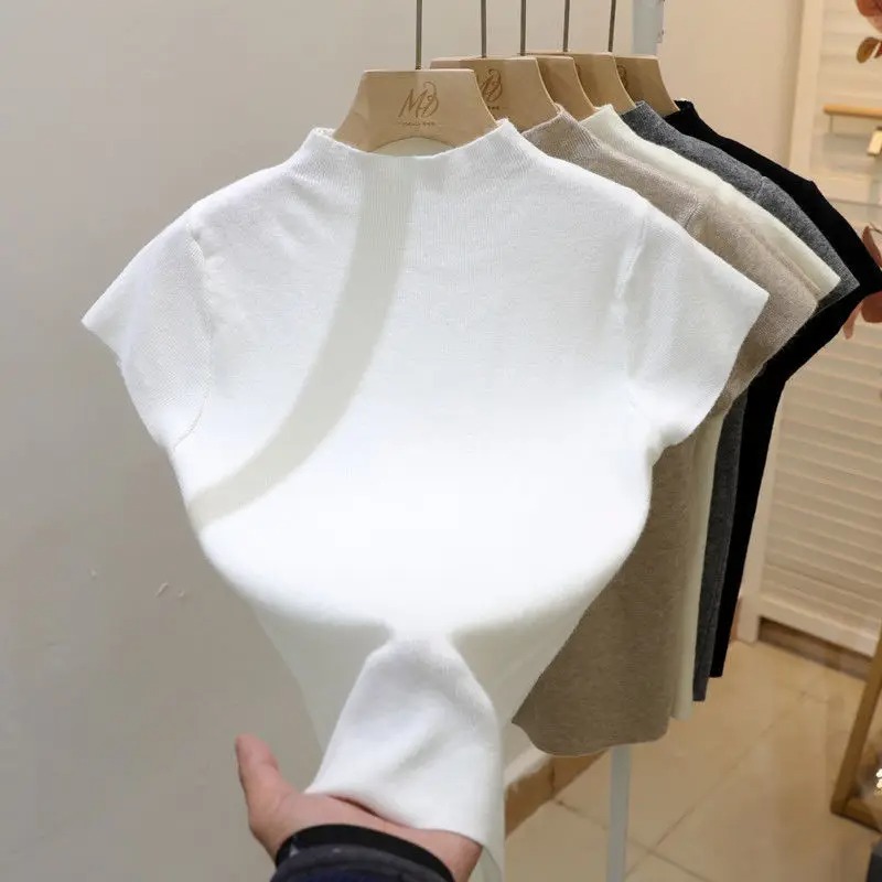 Fashion Basic Half High Neck K - Korean Street Fashion Female ulasan dan harga