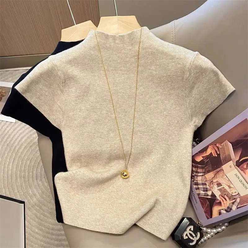 Fashion Basic Half High Neck K - Korean Street Fashion Female ulasan dan harga