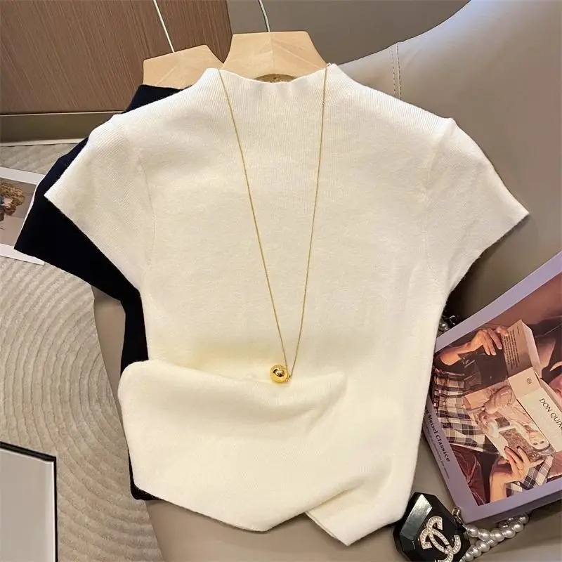 Fashion Basic Half High Neck K - Korean Street Fashion Female ulasan dan harga