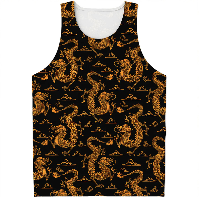 Chinese Dragon Pattern Tank To - Street Fashion In Chinese ulasan dan harga