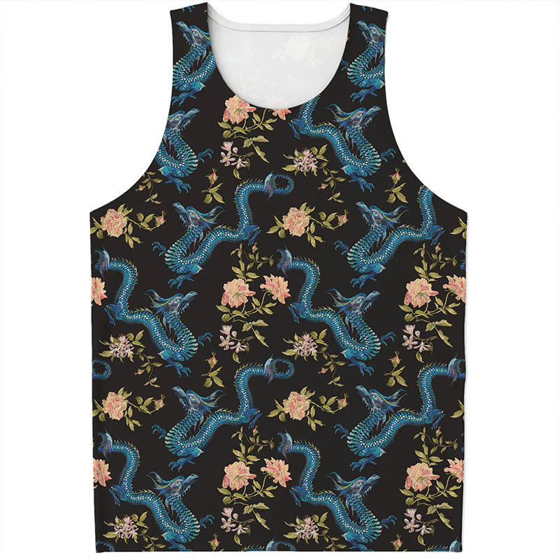Chinese Dragon Pattern Tank To - Street Fashion In Chinese ulasan dan harga