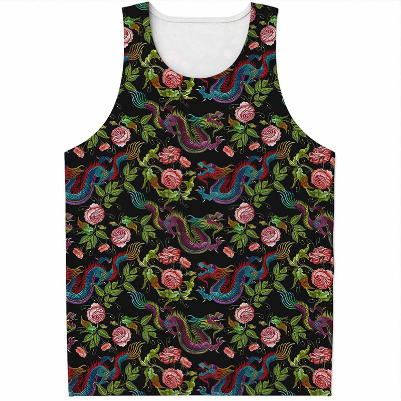 Chinese Dragon Pattern Tank To - Street Fashion In Chinese ulasan dan harga