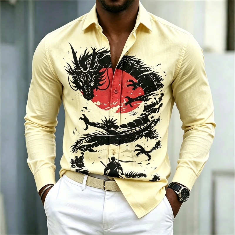 2026 New Men's Shirt White Bla - Street Fashion Clothes ulasan dan harga