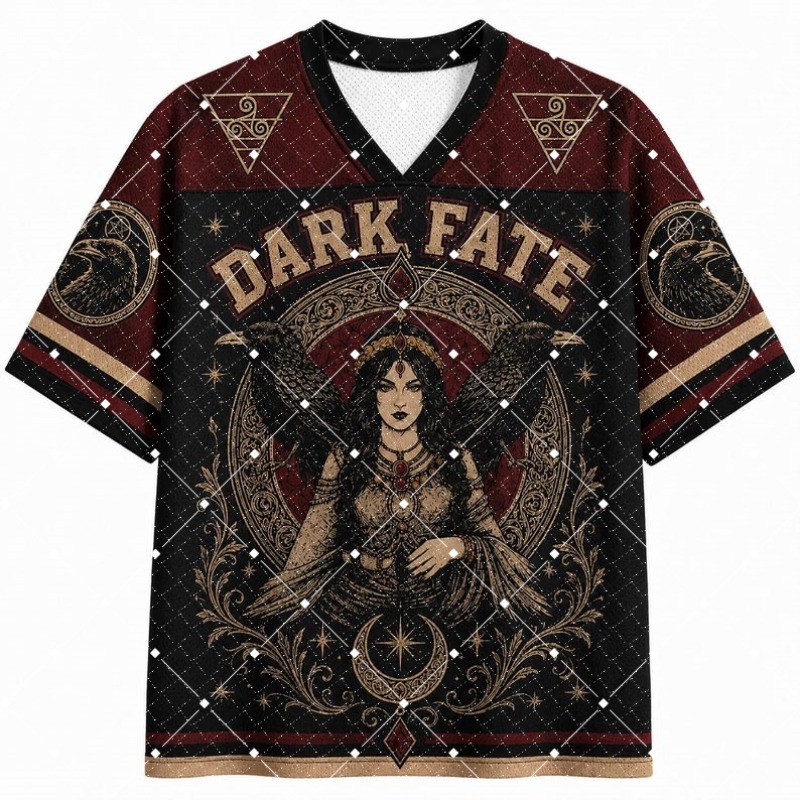 Dark Fate Witch Raven Print V‑ - Street Fashion Hip Hop ulasan dan harga