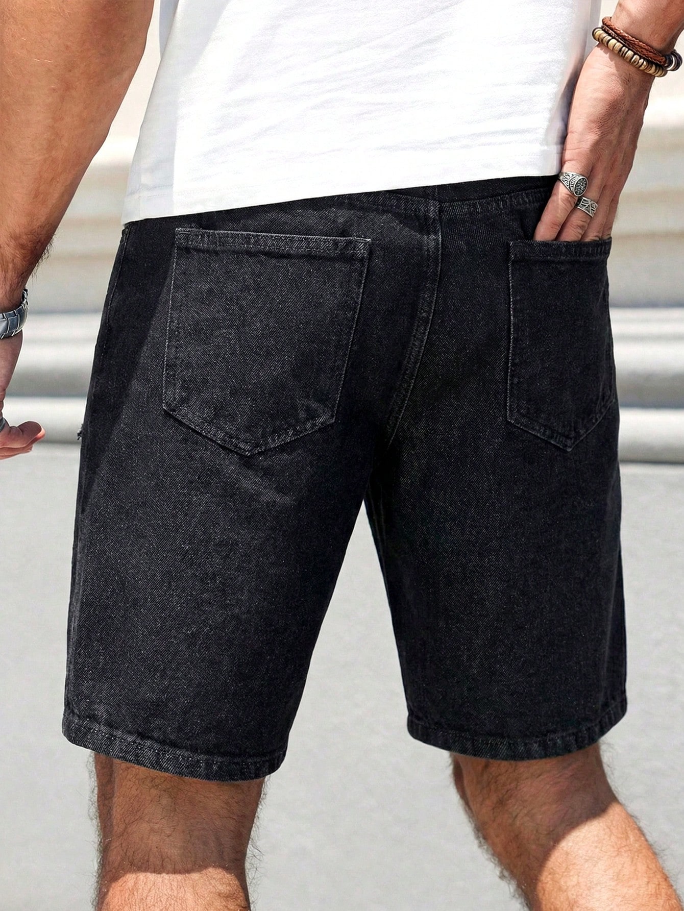 Men's Black Distressed Ripped  - Distressed Jean Rip ulasan dan harga