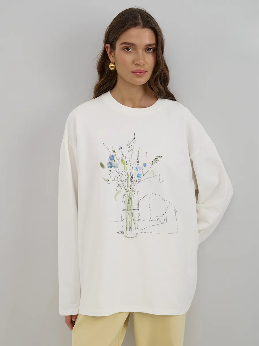 Autumn New Women Long Sleeve T - Longline Tee Oversized ulasan dan harga