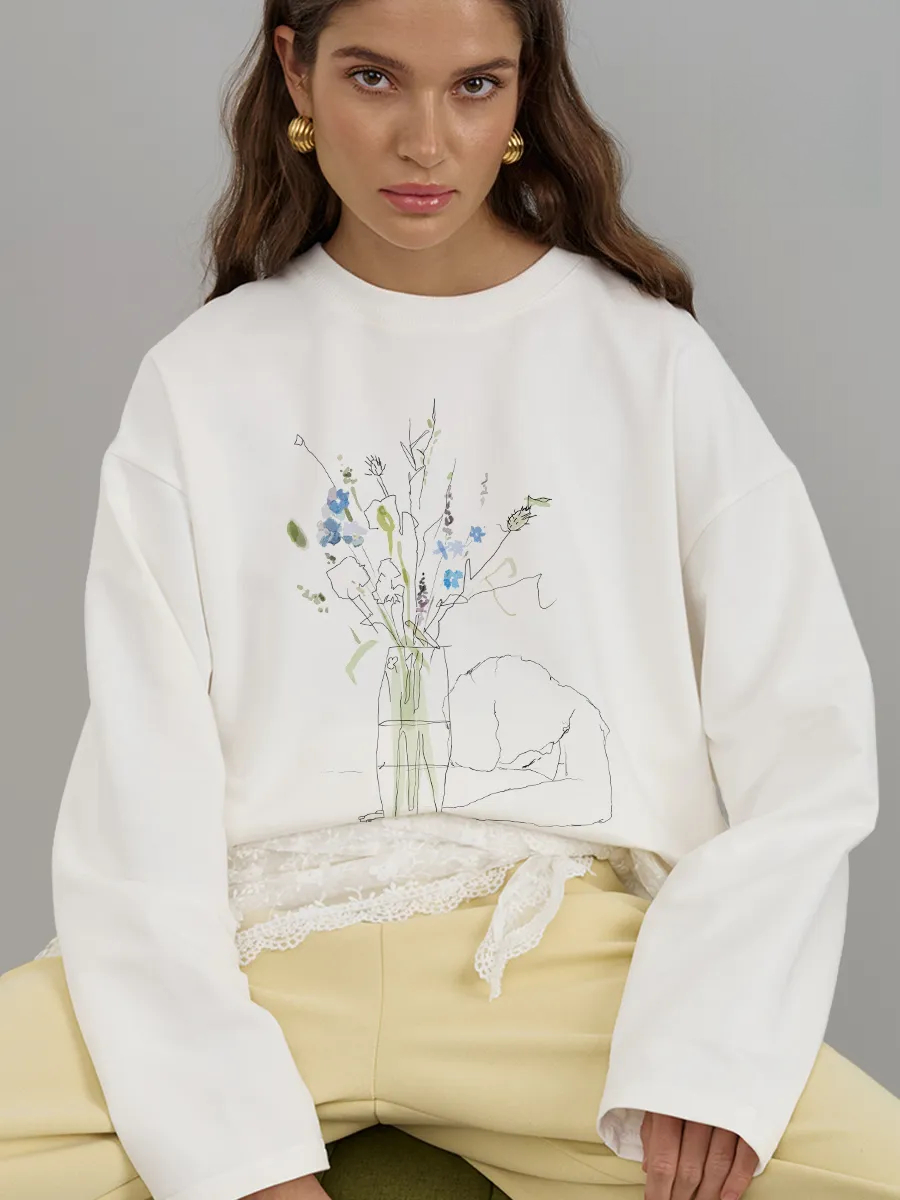 Autumn New Women Long Sleeve T - Longline Tee Oversized ulasan dan harga