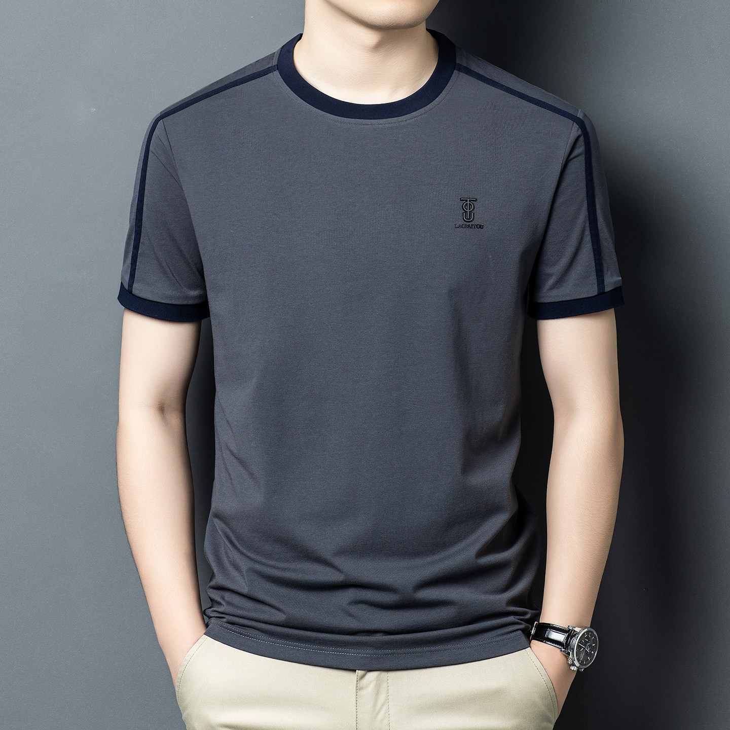 Summer Men's Black T-shirt Hig - Street Fashion In Chinese ulasan dan harga