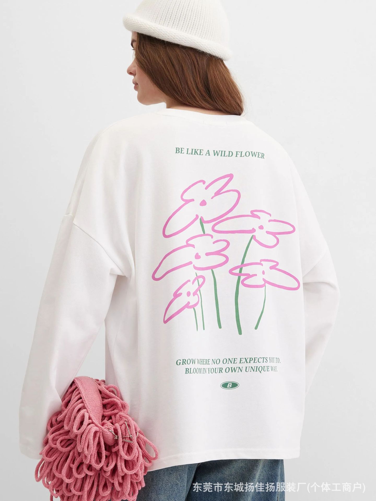 Sweet Preppy Campus Minimal Li - Longline Tee Oversized ulasan dan harga