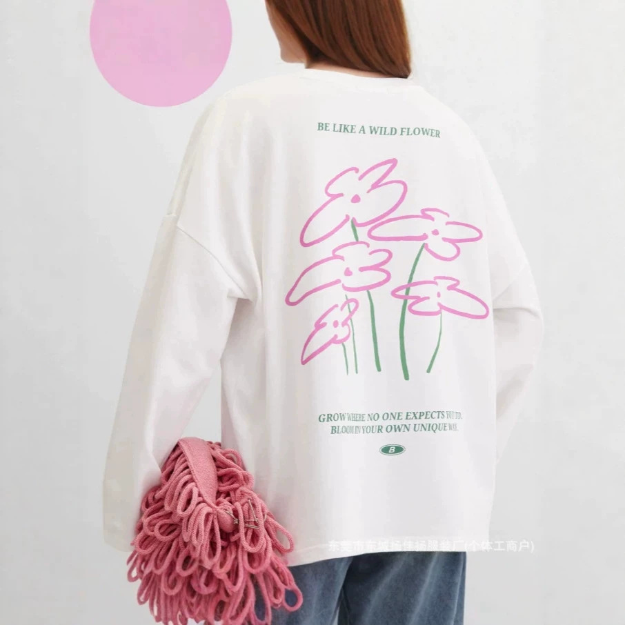 Sweet Preppy Campus Minimal Li - Longline Tee Oversized ulasan dan harga