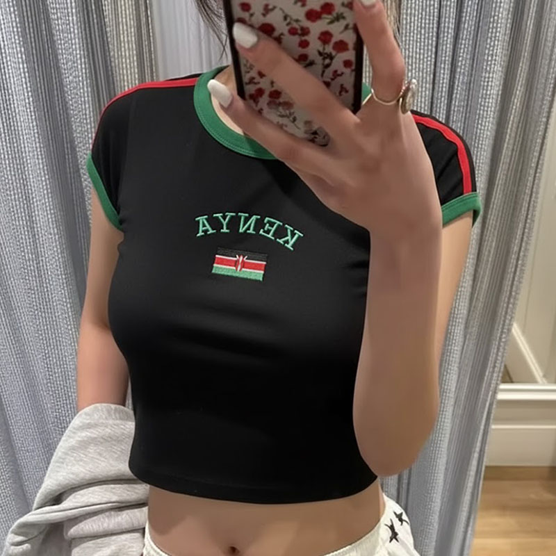 Kenya Printed Crop Top Y2K Sex - Street Fashion Kenya ulasan dan harga