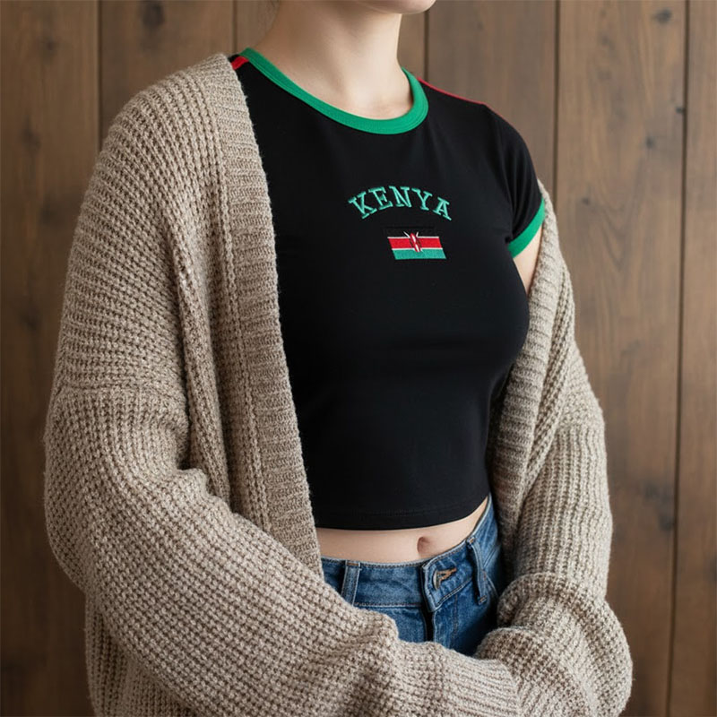 Kenya Printed Crop Top Y2K Sex - Street Fashion Kenya ulasan dan harga