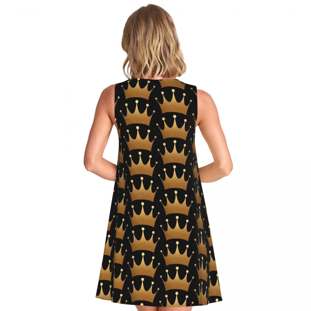 Queen Print Dress Gold Crown P - Queen Street Fashion ulasan dan harga
