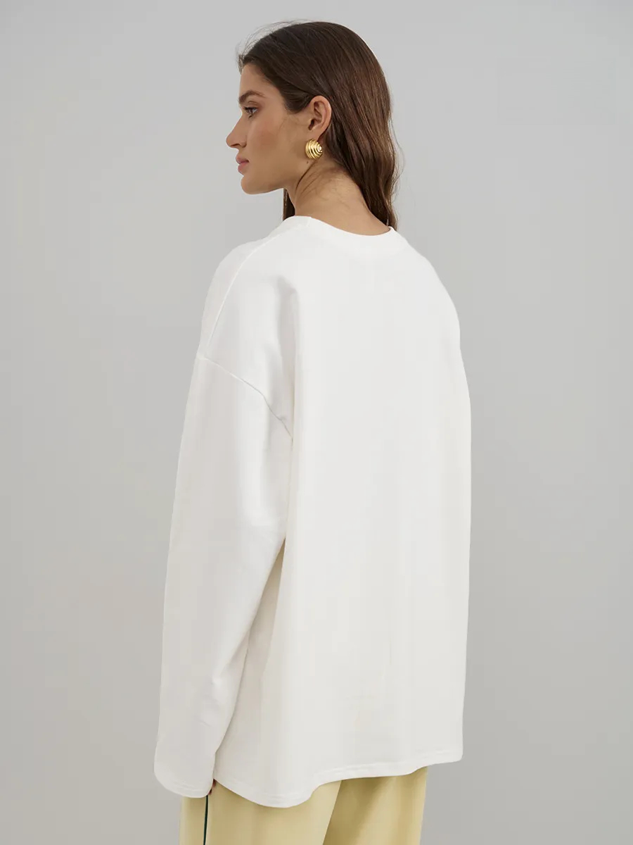 Autumn 100% Cotton Women Long  - Longline Tee Oversized ulasan dan harga