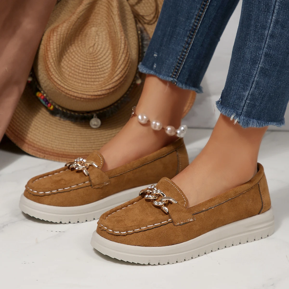 Women Flats Loafers Round Toe  - Street Fashion Rome ulasan dan harga