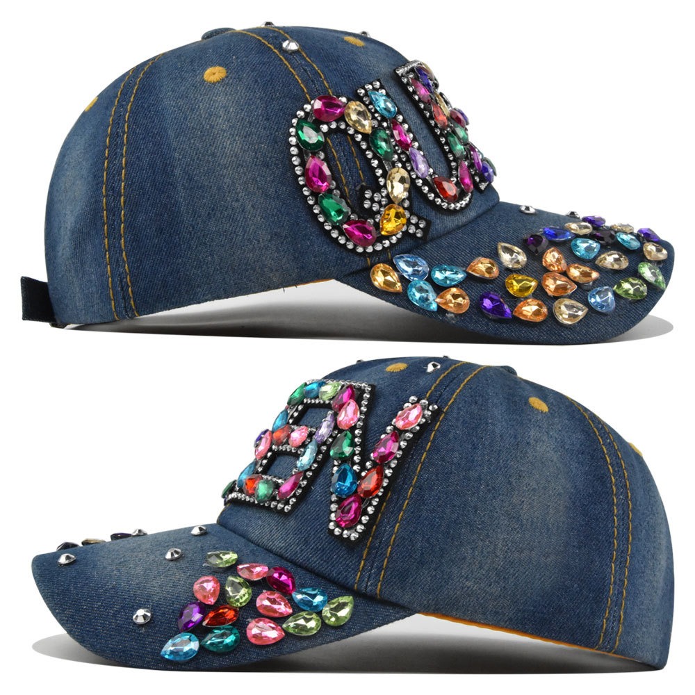 Queen Rhinestone Denim Basebal - Queen Street Fashion ulasan dan harga
