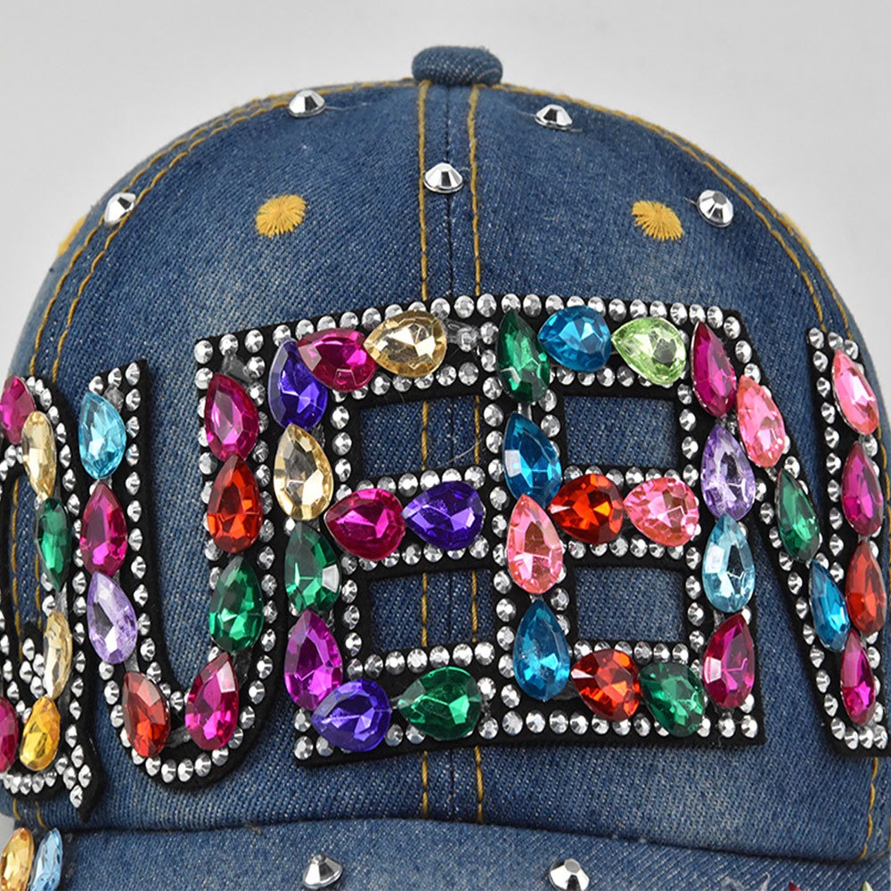 Queen Rhinestone Denim Basebal - Queen Street Fashion ulasan dan harga