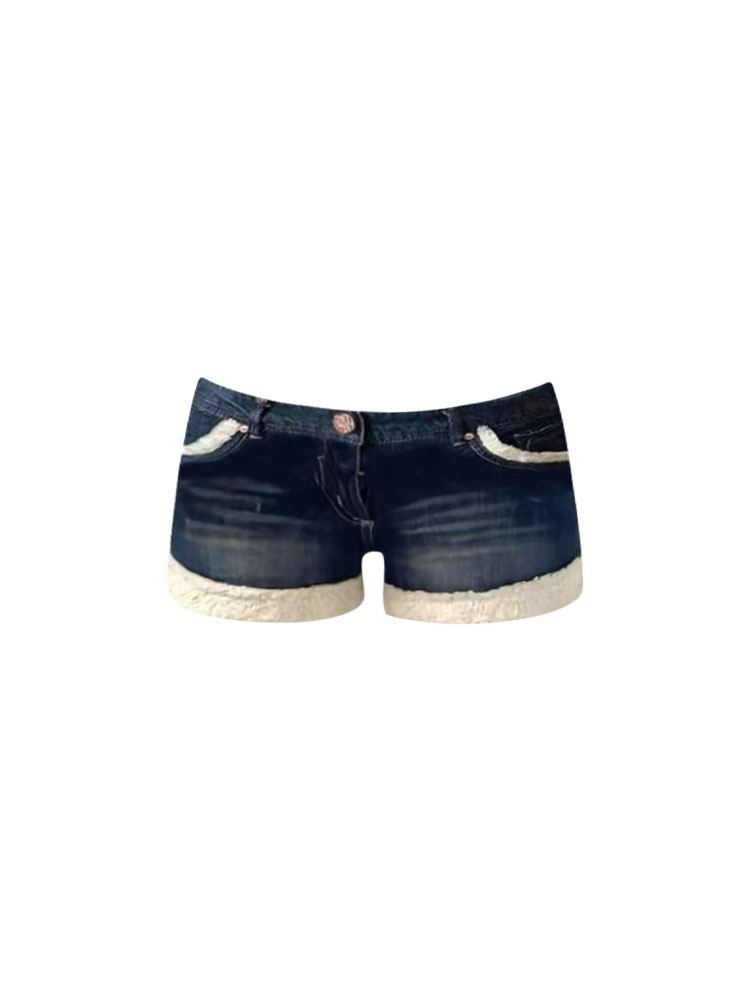 Low Waist Bootcut Denim Shorts - Street Fashion Girl ulasan dan harga