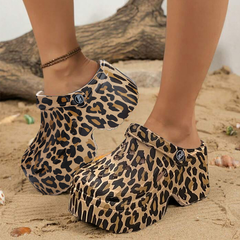 Leopard Platform Clogs for Wom - Street Fashion Girl ulasan dan harga