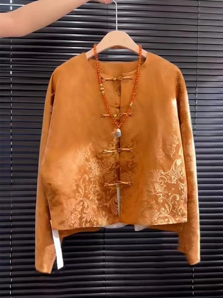 New High-End Satin Orange Flor - Street Fashion In Chinese ulasan dan harga