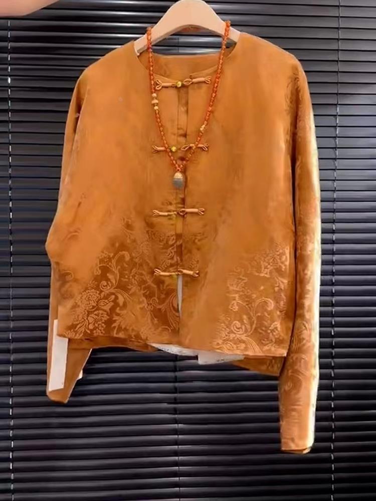 New High-End Satin Orange Flor - Street Fashion In Chinese ulasan dan harga