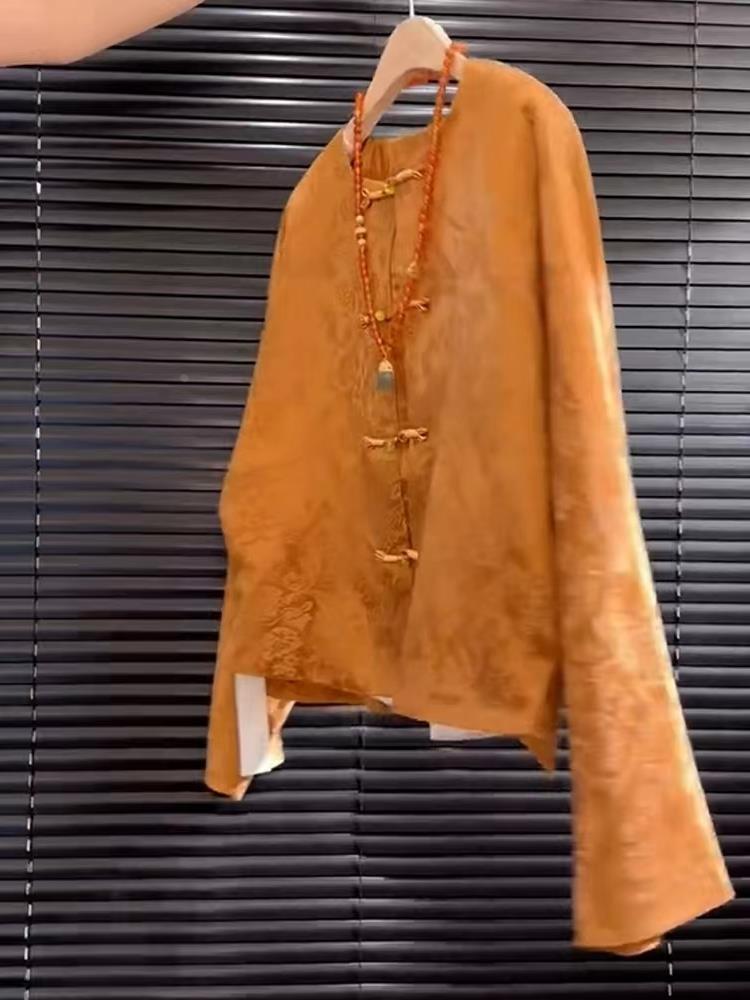 New High-End Satin Orange Flor - Street Fashion In Chinese ulasan dan harga