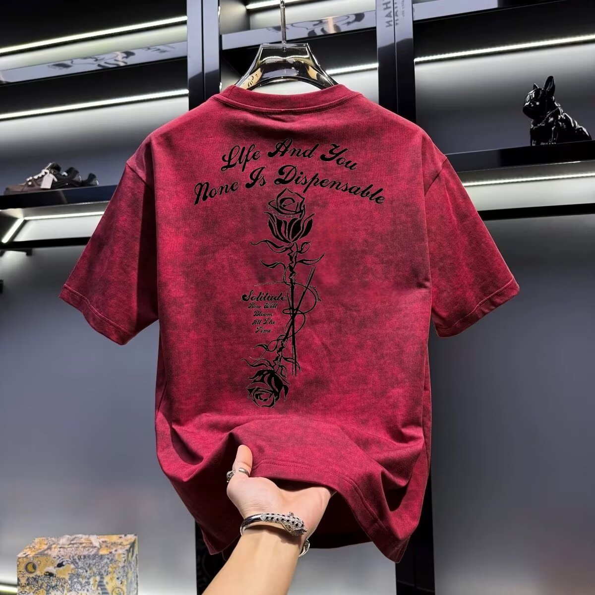 Summer men's khaki T-shirt Hig - Street Fashion In Chinese ulasan dan harga