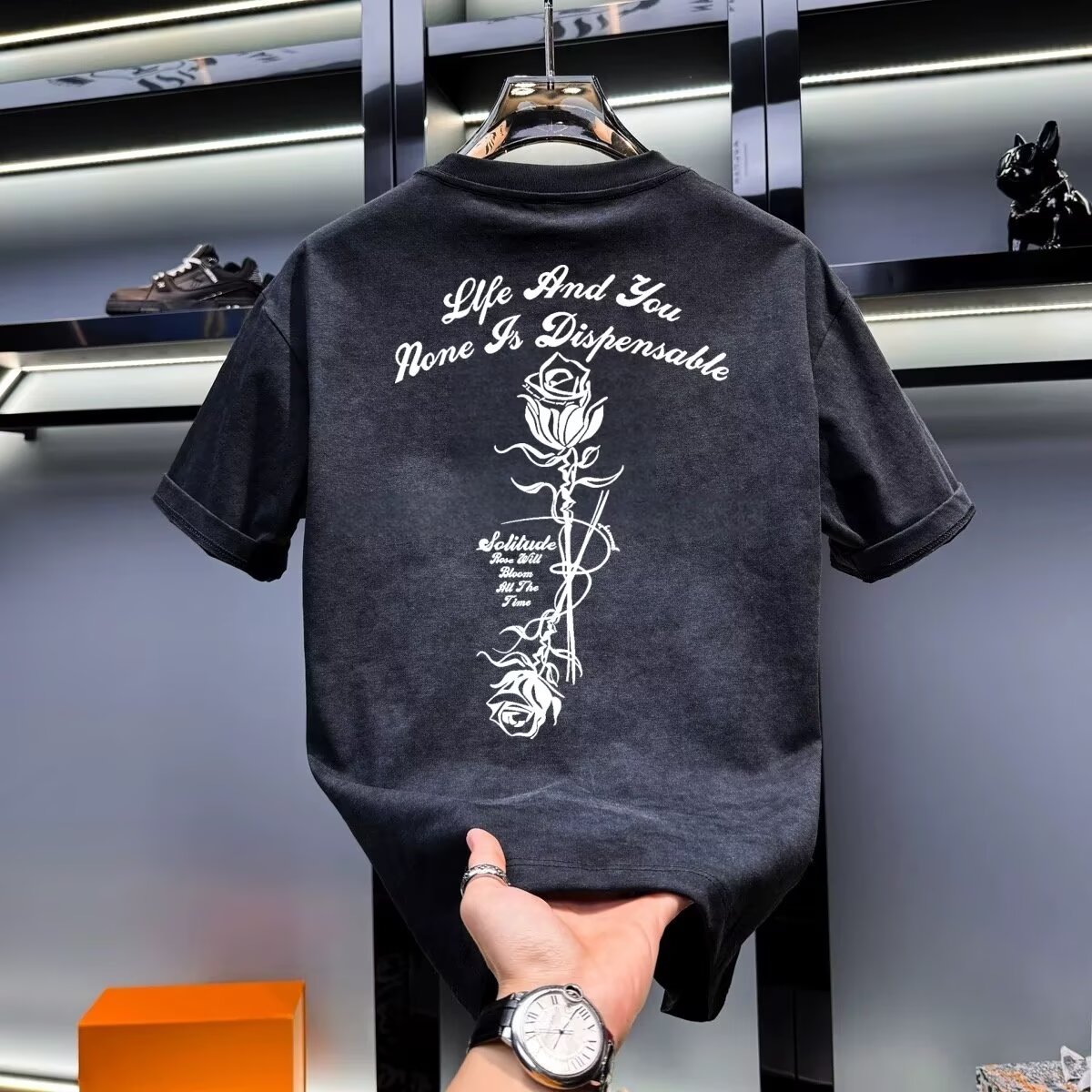 Summer men's khaki T-shirt Hig - Street Fashion In Chinese ulasan dan harga