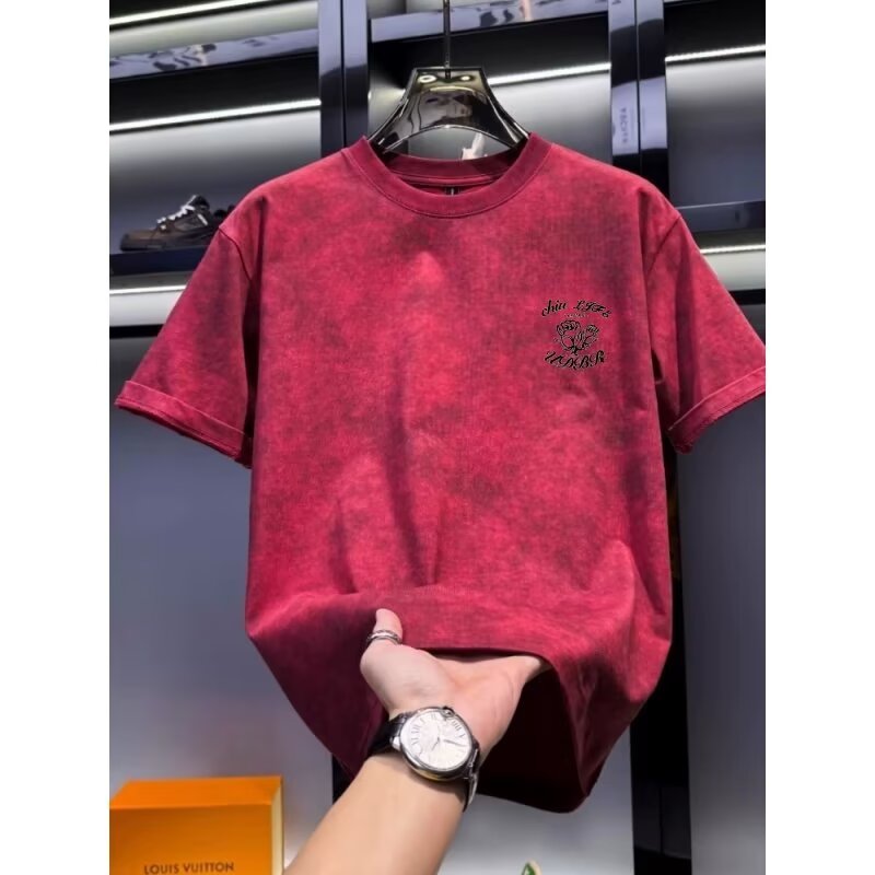 Summer men's khaki T-shirt Hig - Street Fashion In Chinese ulasan dan harga