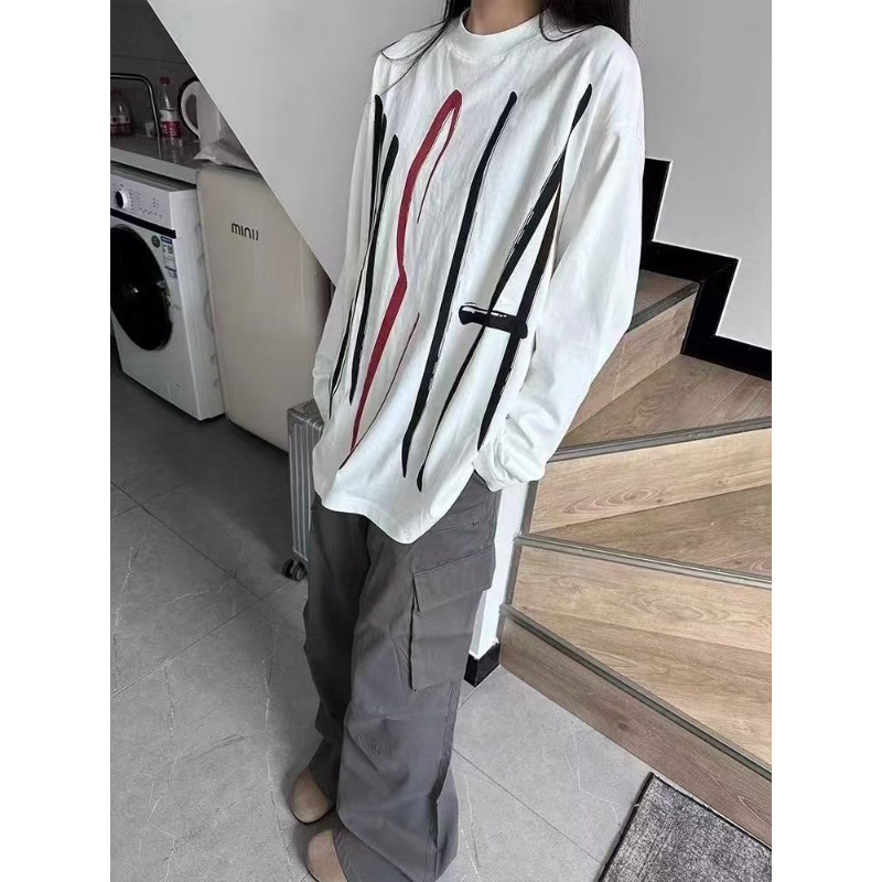 Women Oversized Crew Neck Abst - Longline Tee Oversized ulasan dan harga
