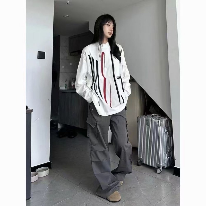 Women Oversized Crew Neck Abst - Longline Tee Oversized ulasan dan harga