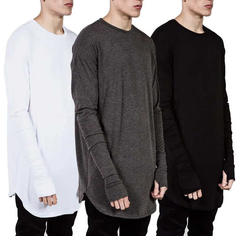 Men Longline Thumb Hole Long S - Longline Tee Oversized ulasan dan harga